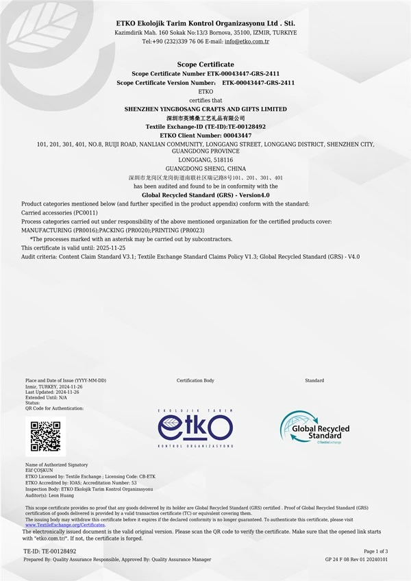 GRS Certification