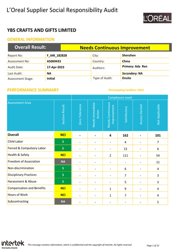 Loreal Audit
